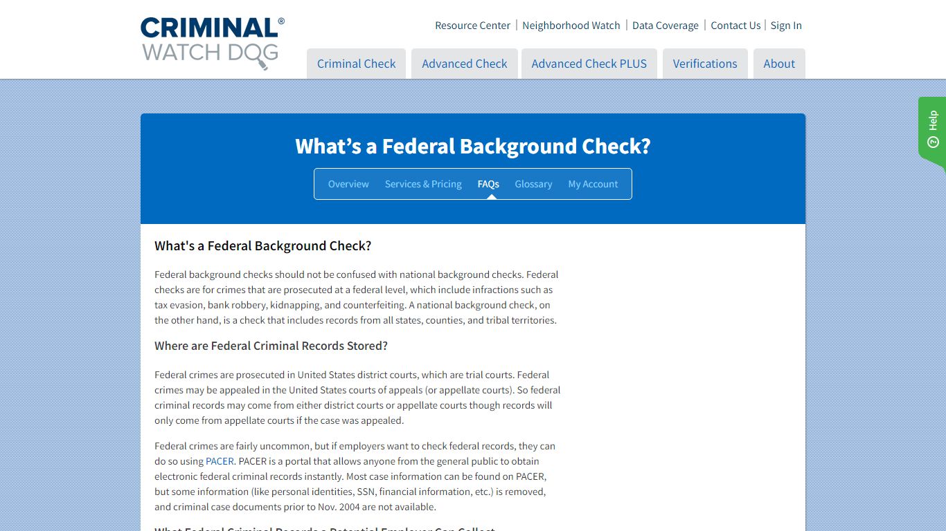 What is a Federal Background Check? | CriminalWatchDog