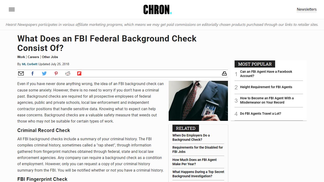 What Does an FBI Federal Background Check Consist Of?